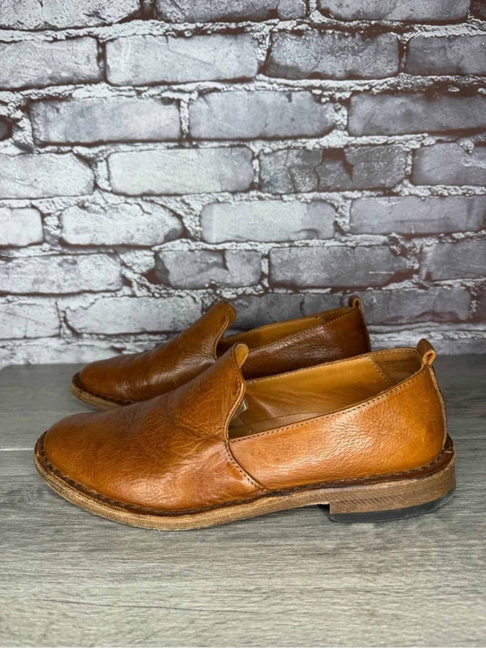 Astorflex Patnoflex Travel Loafer Brown Leather Slip On Shoes Men Sz 41EU/8M US